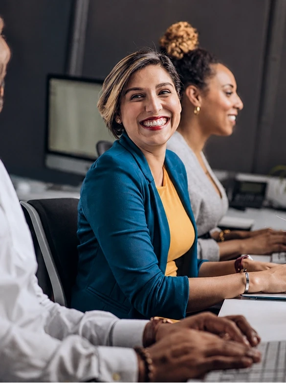 Women colleagues in a workplace conversation